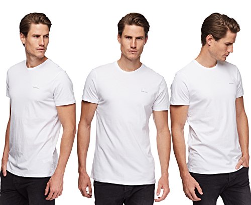 Diesel UMTEE-JAKETHREEPACK, Camiseta Interior para Hombre, Blanco (White), L, Pack de 3