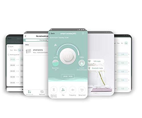 Difusor de Esencias MA-6 - Nebulizador de Fragancias - Ambientador Eléctrico Profesional - Casas - Tiendas - Programación Total App Móvil - Aromaterapia - 100ml Recargable