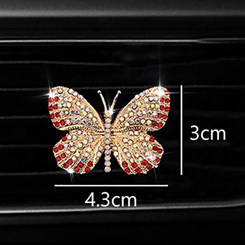 Difusor de Mariposa para Coche, Asudaro Adornos de Aromaterapia para Coche Ambientador para Coche con Clip de Ventilación Perfume de Salida de Aire Acondicionado de Coche