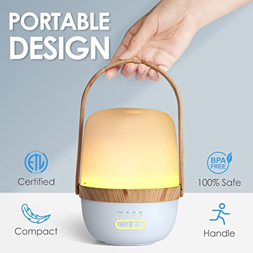 Difusores de Aceites Esenciales Inalámbricos, Portátiles Ultrasónico Difusores Aromaterapia de Aceite Esenciales Sin Cable, Humidificador difusor perfumado para Acampar Viajes Oficina en casa (Azul)