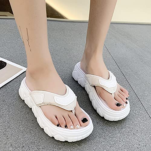 dihui Sandalias ortopédicas,Verano Femenino con Sandalias de sandwear, Creciente Playa de Arena Zapatillas Frescas-Blanco_40,Pantuflas Transpirables