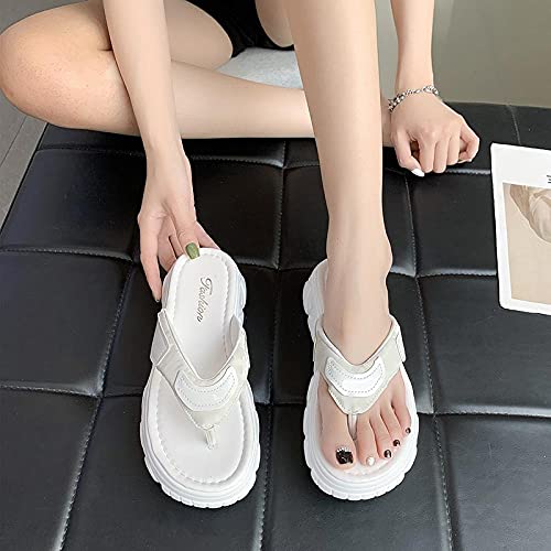 dihui Sandalias ortopédicas,Verano Femenino con Sandalias de sandwear, Creciente Playa de Arena Zapatillas Frescas-Blanco_40,Pantuflas Transpirables