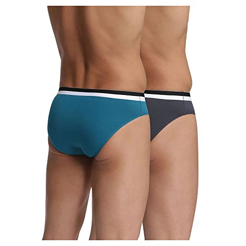 Dim Algodón Elástico Slip, Azul (Azul/Gris Granito 8OQ), Large (Tamaño del Fabricante: 4) para Hombre