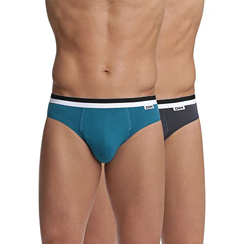 Dim Algodón Elástico Slip, Azul (Azul/Gris Granito 8OQ), Large (Tamaño del Fabricante: 4) para Hombre