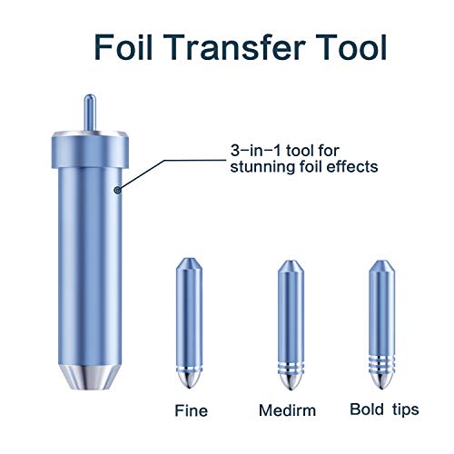 Diosun Herramienta de transferencia de lámina, incluye 3 puntas, fino, medio y audaz para una impresionante lámina, perfecta para máquinas Cricut Maker y Cricut Explore