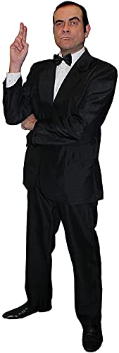 Disfraz de agente secreto para adultos, traje negro y corbata negra para adultos, traje negro de 2 piezas con chaqueta y pantalones – perfecto para disfraces de disfraces de Halloween