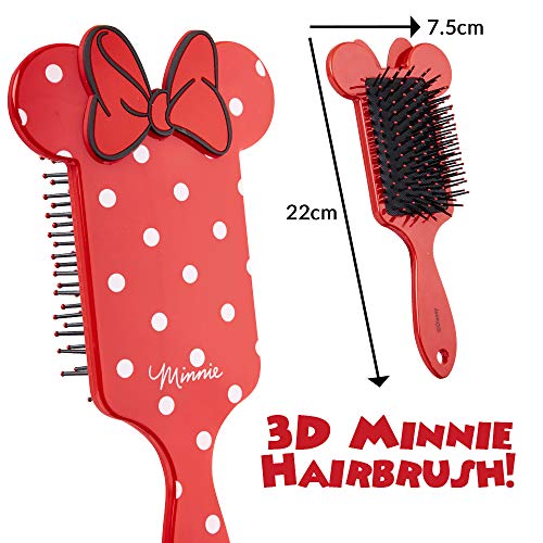 Disney Minnie Mouse Set de Belleza, Incluye Neceser Maquillaje y Cepillo Pelo de Lunares, Bolsa Cosmetica Mujer, Regalos Para Mujer y Chica Adolescente
