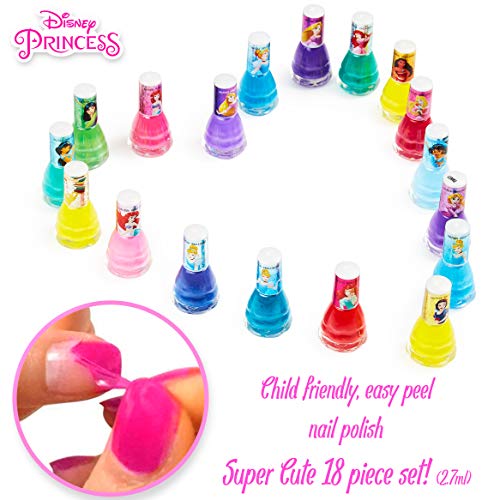Disney Pintauñas Niñas - Set 18 Pintauñas para Niñas Peel Off (Princess)