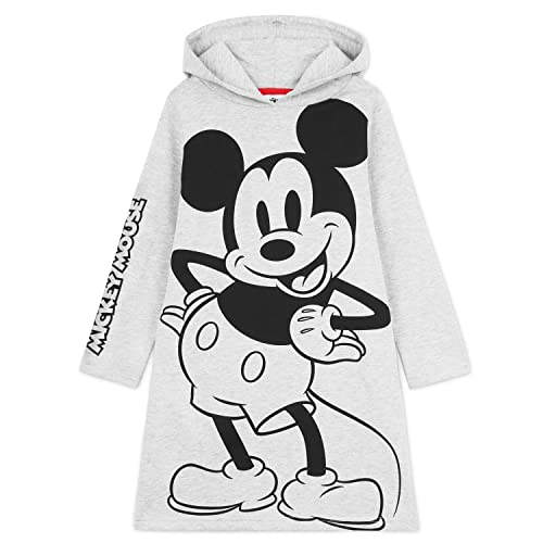 Disney Vestido Niña, Sudadera Niña de Mickey y Minnie Mouse, Ropa Niña 2-14 Años, Regalos para Niñas (13-14 Años, Gris)