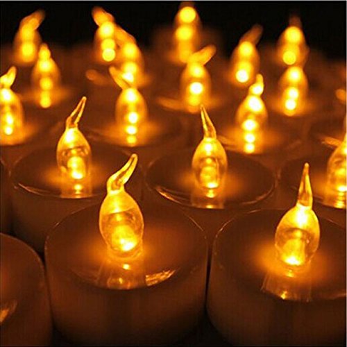 DISOK - Velas Led Decoración Pequeñas Velitas Decorativas Pilas Incluidas Baratas (Sin Cera, Ni Humo) - Decoración de Eventos, Bodas, Chiringuitos, Celebraciones
