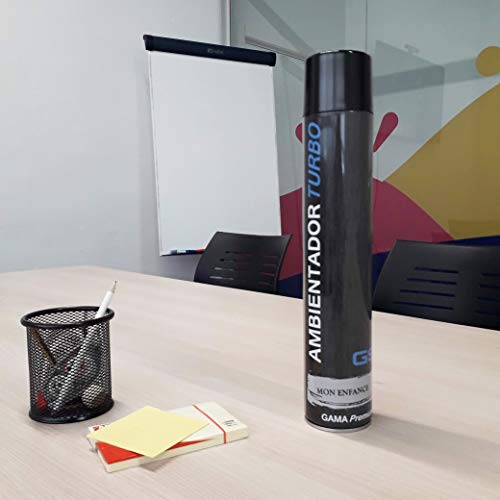 Distribuciones GS 10 Ambientador Potente Turbo en Spray, 750ml, Ideal para comercios, hosteleria, restauración, hogar. Diferentes fragancias. (Mon ENFANCE)