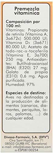 DIVASA Tabernil A, D3, E Solución Oral para Aves - 20 ml