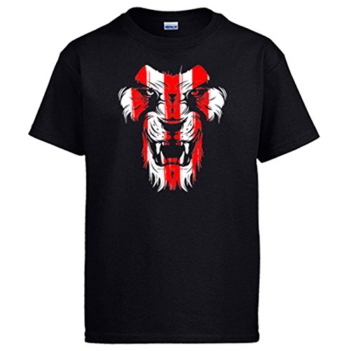 Diver Camisetas Camiseta Cara león Colores para Aficionados del fútbol de Bilbao - Negro, M