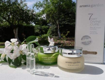 Divine Moisturizing Program - Mascarilla desintoxicante, crema hidratante y elixir de belleza en ampollas - Con ácido hialurónico, vitamina C y siempreviva - Ecológico y vegano - Todo tipo de pieles