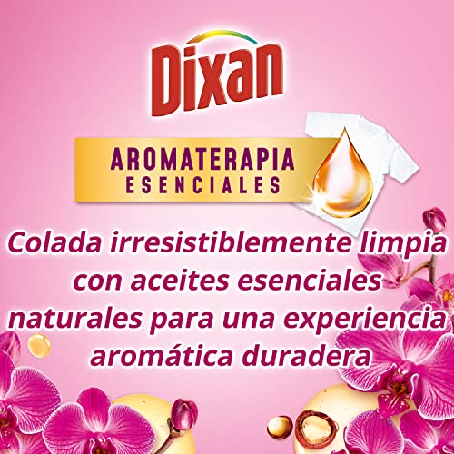 Dixan Gel Aromaterapia Orquídea & Aceite de Macadamia, Detergente Líquido para Lavadora (30 lavados, pack de 4, total 120 lavados), jabón líquido, aceites esenciales para lavar ropa blanca y de color