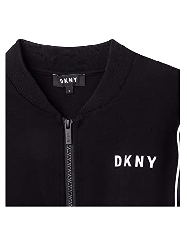 DKNY - CHAQUETA ESTILO CÁRDIGAN d35s18 EN COLOR NEGRO - CHAQUETA PARA NIÑA (10 años)