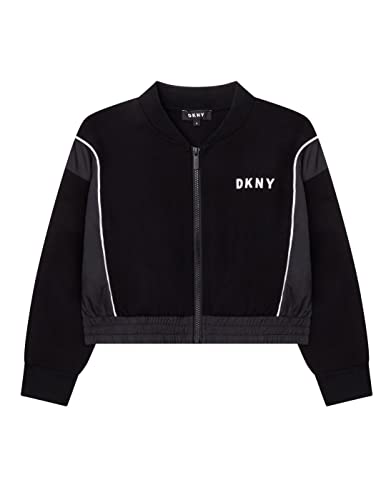 DKNY - CHAQUETA ESTILO CÁRDIGAN d35s18 EN COLOR NEGRO - CHAQUETA PARA NIÑA (10 años)