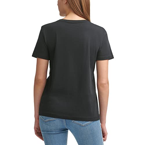 DKNY Sportswear W3276cna, S/S Logo tee Camiseta, Black, M Da Donna