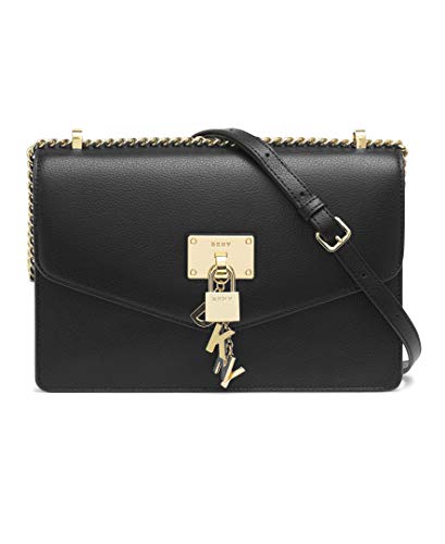DKNY Women's Elissa Lg Shoulder Bag, Black Gold, One Size