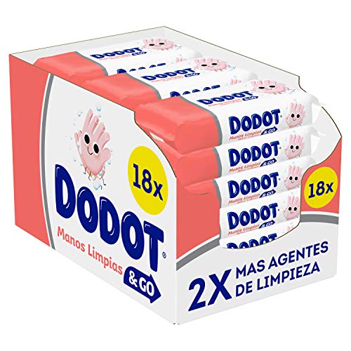 Dodot Manos Limpias & Go 18 Paquetes De 40 Unidades, 720 Toallitas, Toallitas Higienizantes De Manos Para Toda La Familia
