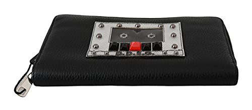 Dolce & Gabbana Black Mens Zipper Continental Purse 100% Leather Wallet