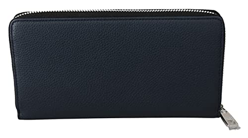 Dolce & Gabbana Cartera de cuero de embrague continental con cremallera azul alrededor de hombre