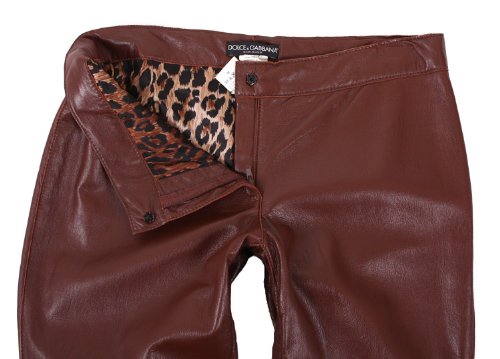 Dolce & Gabbana Femme Pantalone Cuero (Marron (79), 36)