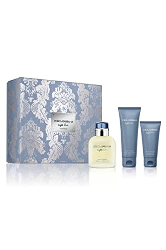 Dolce & gabbana light blue homme eau de toilette 125ml + gel ducha 50ml + balsamo despues del afeitado 75ml
