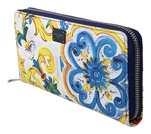 Dolce & Gabbana Mallorca Cartera Larga de Cuero Estampado BP1672 Cremallera Alrededor