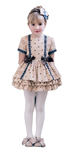 DOLCE PETIT 2823-22-2252-V-BEIGE OSCURO-12 - Vestido NIÑA Niñas Color: Beige Oscuro Talla: 12
