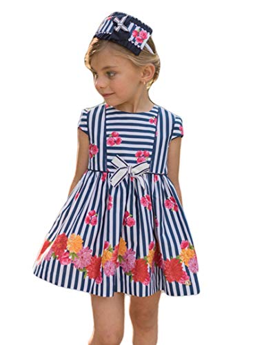 DOLCE PETIT - Vestido Niña Rayas Espalda Abierta Niñas Color: Marino Talla: 4