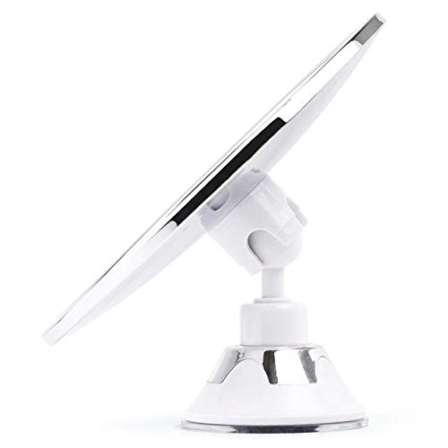 Domeilleur Espejo de ducha con ventosa, 360 grados, pequeño espejo de ducha sin vaho, de metal cromado, espejo de afeitado redondo para baño y ducha, color plateado