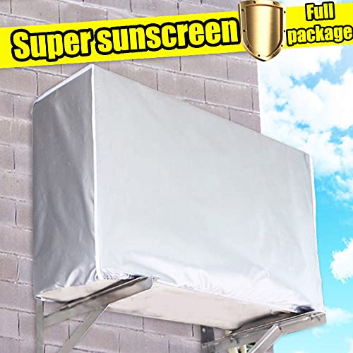 Domeilleur Funda para Aire Acondicionado, Cubierta de Aire Acondicionado Exterior Impermeable, Prueba de Viento, Prueba de Lluvia Anti-Polvo Protector Solar Cubierta de Aire Acondicionado Protectores