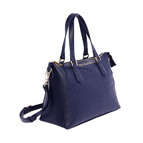 DON ALGODON Mujer, Bolso de Mano, Marino, 30(Ancho) x 13(Fondo) x 21(Alto) cm