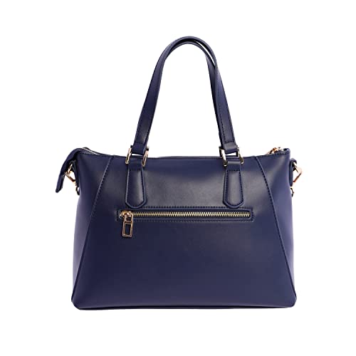 DON ALGODON Mujer, Bolso de Mano, Marino, 30(Ancho) x 13(Fondo) x 21(Alto) cm