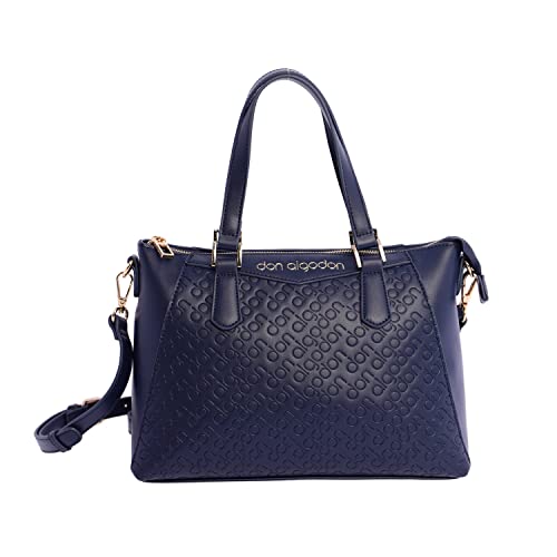 DON ALGODON Mujer, Bolso de Mano, Marino, 30(Ancho) x 13(Fondo) x 21(Alto) cm
