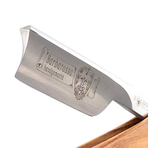 DOVO Navaja de afeitar Barbarossa – Navaja de afeitar de acero al carbono – 5/8 pulgadas – Cabeza española – Lomo puntiagudo completo – Cuchilla de barbero DOVO Solingen