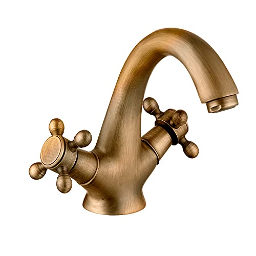 DP Grifería - Grifo de lavabo monomando, color antique, serie Almendro
