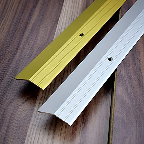 DQ-PP Perfil de compensación | Carril de suelo perforado de 16 mm con tornillos | Oro | compensación de altura | Perfil de ajuste | Riel de aluminio | Listón final