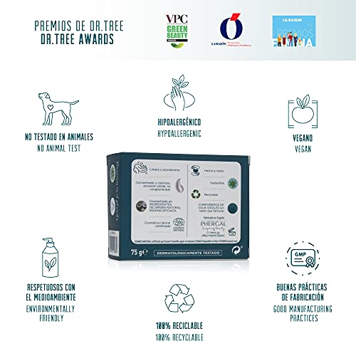 Dr. Tree | Champú Sólido 2 en 1 Revitalizante | Champú Sólido + Acondicionador Ecológico | Refuerza, protege y acondiciona | Cabello Seco Y dañado | 99% Ingredientes Naturales ECOCERT | 75gr