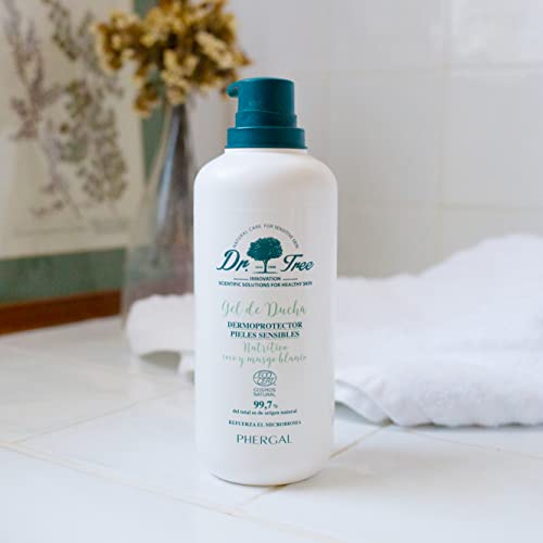 Dr. Tree | Gel de Ducha Dermoprotector Nutritivo | Especial Pieles Sensibles o Tendencia Atópica| Fortalece el Microbioma | 99.7% Ingredientes Naturales | Coco y Musgo Blanco | 500ml