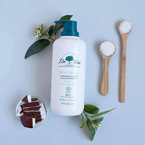 Dr. Tree | Gel de Ducha Dermoprotector Nutritivo | Especial Pieles Sensibles o Tendencia Atópica| Fortalece el Microbioma | 99.7% Ingredientes Naturales | Coco y Musgo Blanco | 500ml
