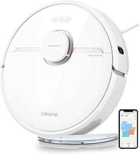 Dreame D9 Robot Aspirador y Fregasuelos Láser Potencia 3000 Pa, Lidar Navegación Mapeo, 150 Min, Presurización de Alfombras, App Control Remoto/Wi-Fi/Alexa, Anticolisión y Anticaída, Carga Automática
