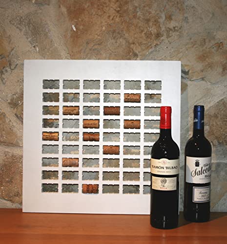 DROPPO Marco de Madera colector/Expositor/Almacenamiento corchos de Vino para Colgar en la Pared o apoyar en estantería. Regalo Original para Hombre o Mujer Amantes del Vino
