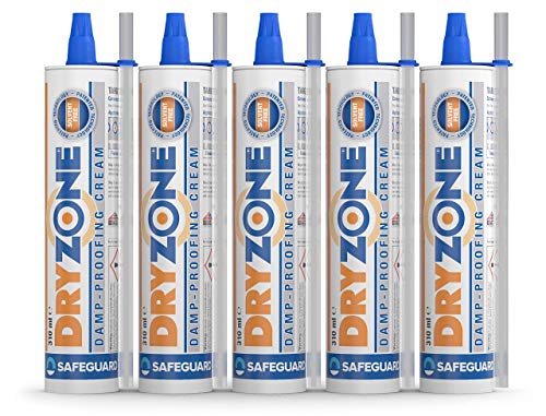 Dryzone gel de inyección química de elevado rendimiento - 5 x 310ml - Tratamiento de humedades por capilaridad, formulación anti-derrames