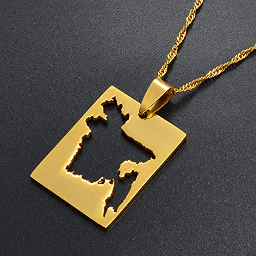 DSHT Tarjeta de Bangladesch Bangladesch con colgante y cadena de oro de Bangladesh Patriótica tarjeta de regalo #018421
