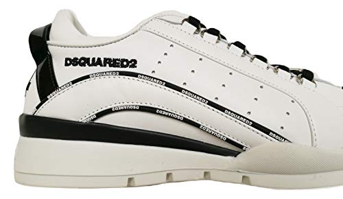 Dsquared Zapatillas de hombre Low Top 551 Zapatillas de piel SNM0122 01503113 M072 Blanco Blanco Size: 43 EU
