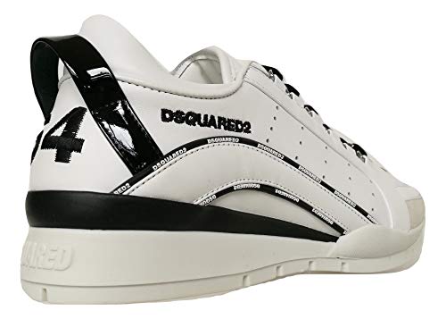 Dsquared Zapatillas de hombre Low Top 551 Zapatillas de piel SNM0122 01503113 M072 Blanco Blanco Size: 43 EU