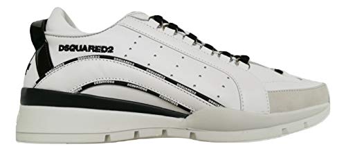 Dsquared Zapatillas de hombre Low Top 551 Zapatillas de piel SNM0122 01503113 M072 Blanco Blanco Size: 43 EU