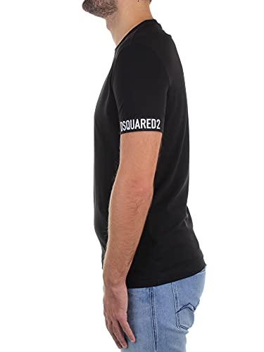 DSQUARED2 D9M3U362 - Camiseta de Manga Corta para Hombre, Negro, XXL